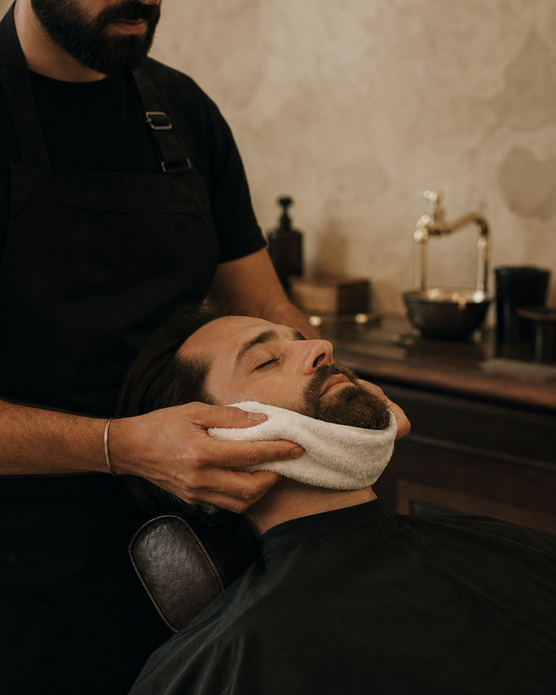 Ritual de toalla caliente para el cuidado de la barba